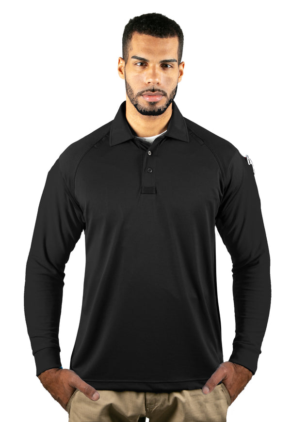 Tactical Jersey Knit Long Sleeve Polo Shirt