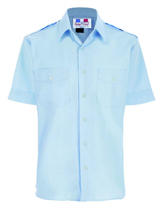 Sinatra Men's Transit 65/35 PolyCotton Short Sleeve Uniform Shirts (Light  Blue)