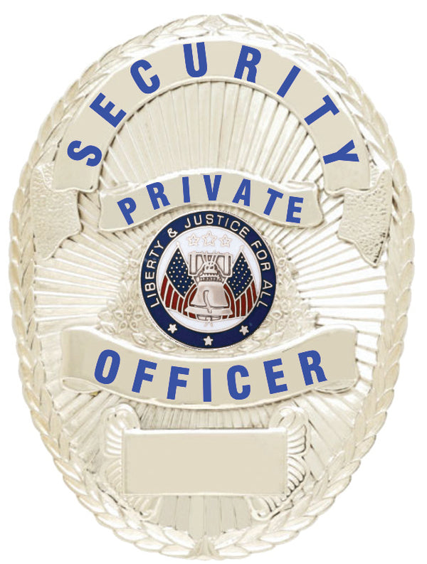 First Class Security Private Officer Silver Shield Badge