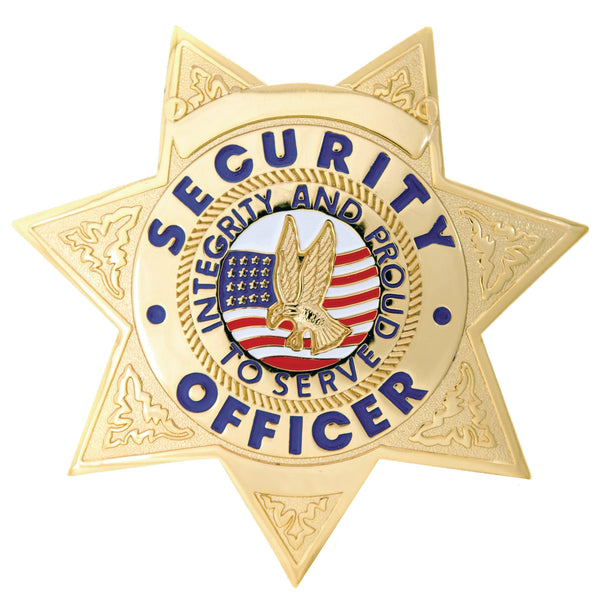 First Class Security Officer Gold 7-Point Star Badge