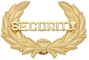 First Class Security Gold Hat Badge