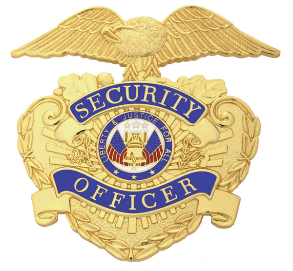 First Class Security Officer Gold Hat Badge