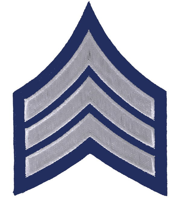Silver-Navy Blue Sergeant Chevron