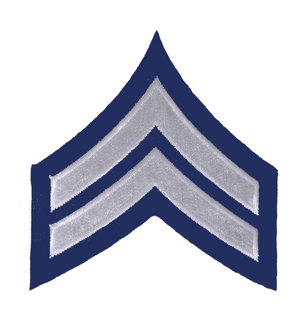Corporal Chevron (Silver on Navy Blue)