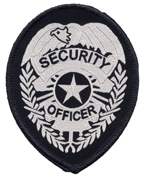 Woven Security Emblems Silver-Black