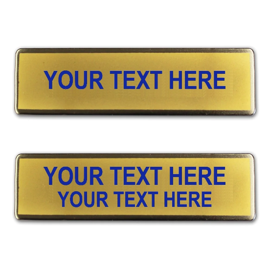 Two Tone Brass Name Plates with Blue Ink