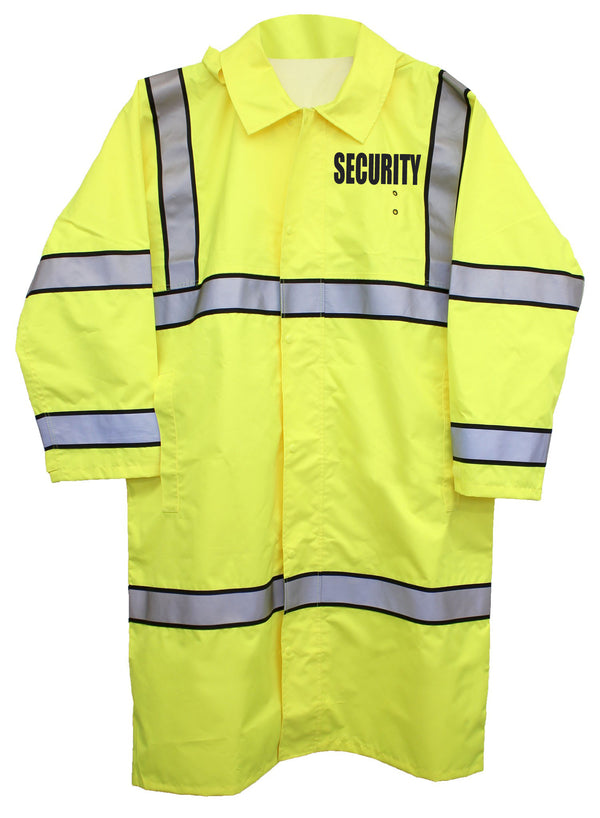 Security High Visibility Raincoat with Reflective Stripes