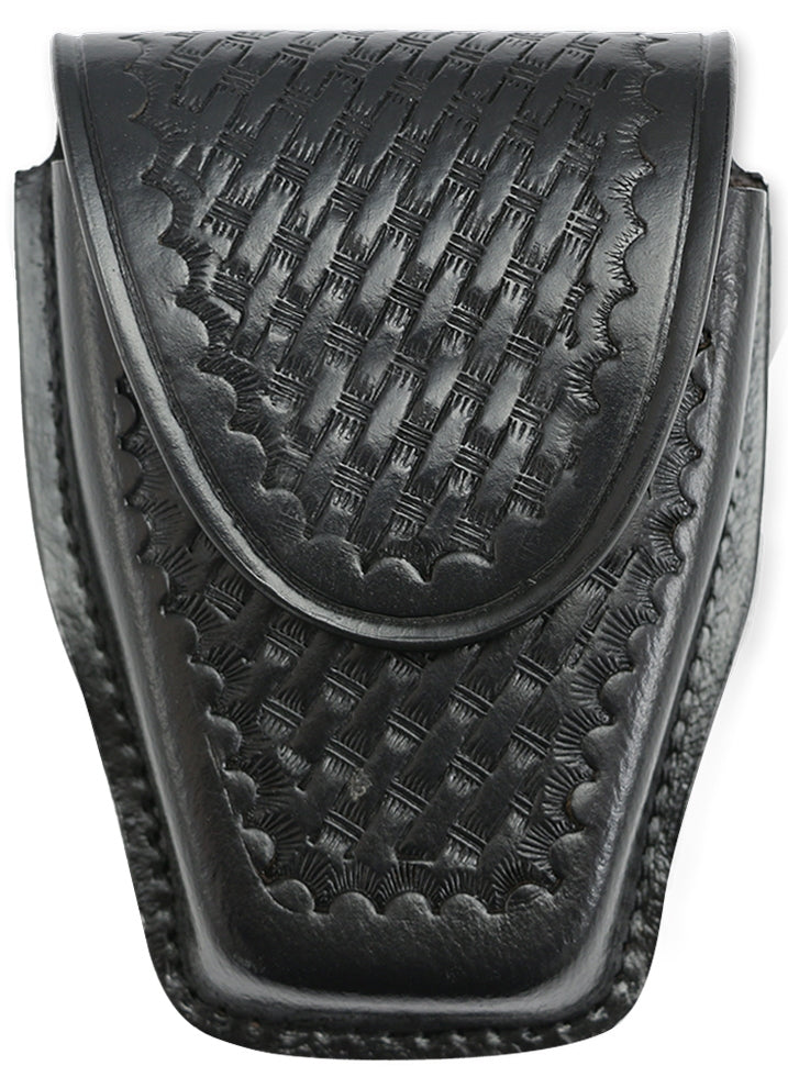 Perfect Fit Basketweave Leather Double Pouch PPE Glove Holder Perfect Fit Basketweave Leather Double Pouch PPE Glove Holder