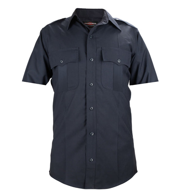 Sinatra Poly-Wool Lycra Zippered Short Sleeve Uniform Shirt