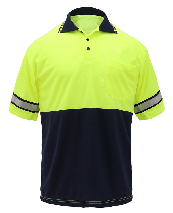 First Class High Visibility Two Tone Polo Shirt with Reflective Stripes