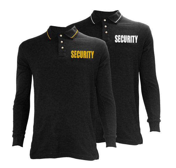 First Class Long Sleeve Security Polycotton Tactical Stripe Polo Shirts