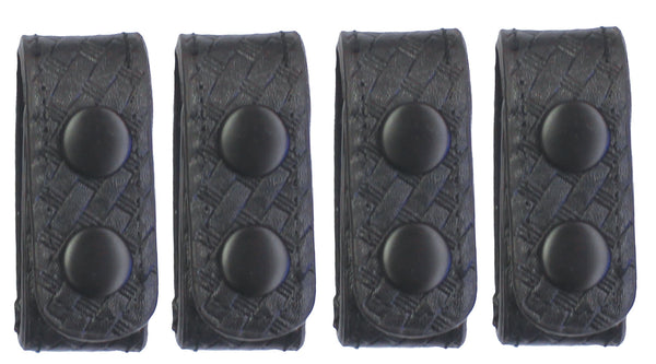 First Class Black Snap Synthetic Leather Keeper (Set of 4)