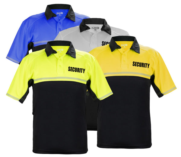 100% Polyester Jersey Knit Two Tone Security Bike Patrol Polo Shirts