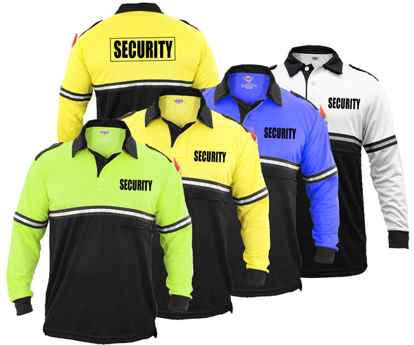 First Class Two Tone Security Long Sleeve Bike Patrol Shirt With Zipper Pocket