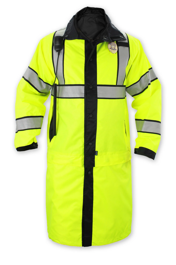 Class 3 Type P Reversible High Visibility Long Raincoat