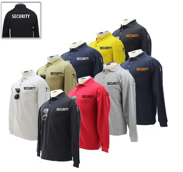 [CUSTOMIZED] Security Preshrunk Polycotton Tactical Long Sleeve Polo Shirt