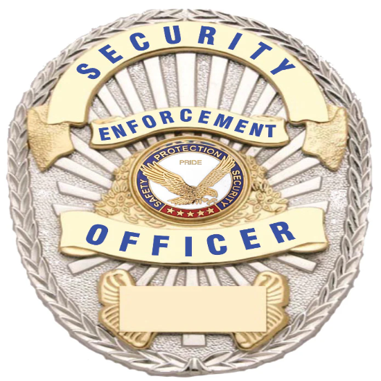 [BA21-CUSTOMIZED] First Class Security Enforcement Officer Gold on Silver Shield Badge