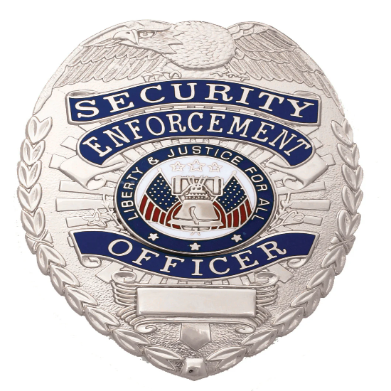 [ CUSTOMIZED ] First Class Security Enforcement Officer Silver Shield Badge