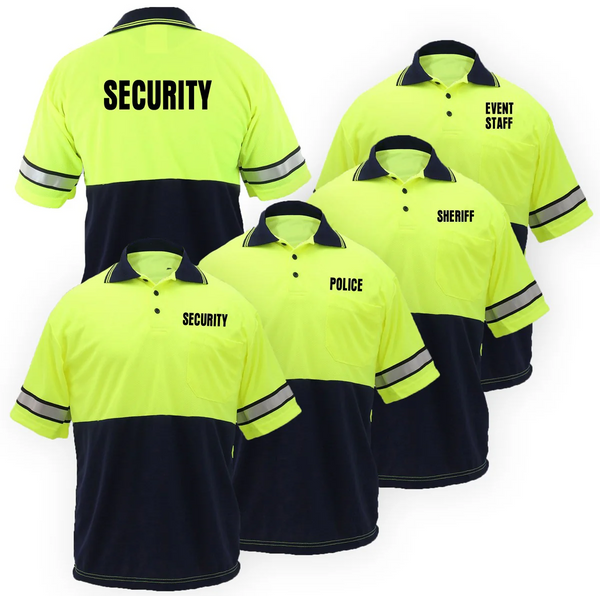 [PS69S-L-CUSTOMIZED] First Class Two Tone Polyester Polo Shirt with Reflective Stripes and