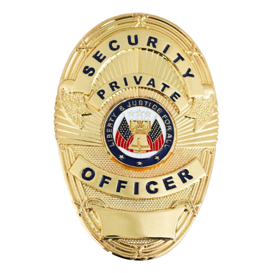 [CUSTOMIZED] First Class Security Private Officer Gold Shield Badge