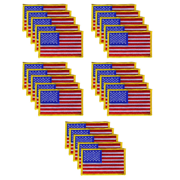 US Flag Patch Emblem - 25 Pack