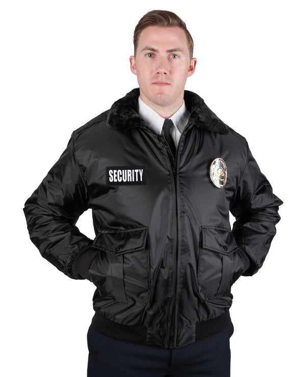 Watch-Guard Bomber Jacket (Black) with Reflective Security ID