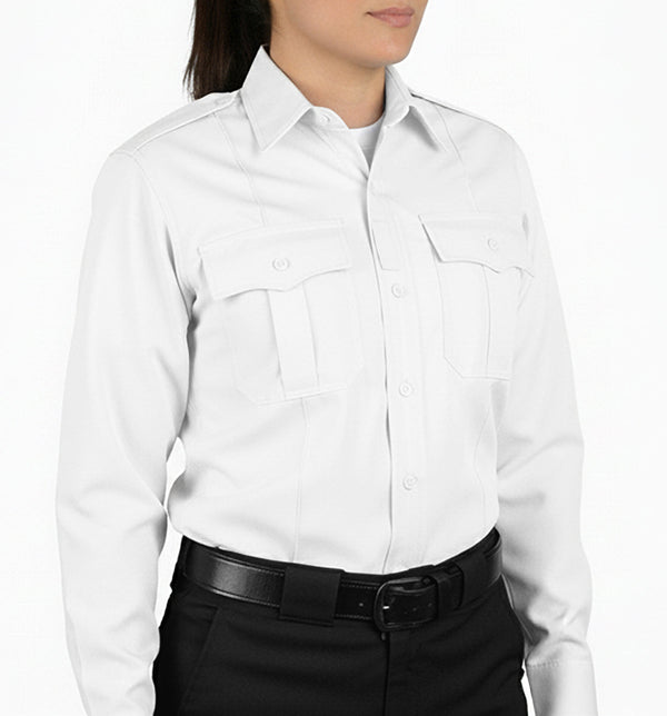 Women's CoolMesh Poly Cotton Performance Uniform Shirts - Long Sleeve