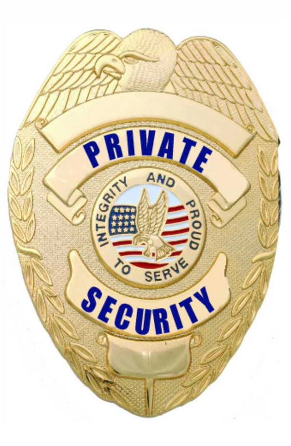 First Class Private Security Gold Eagle Badge