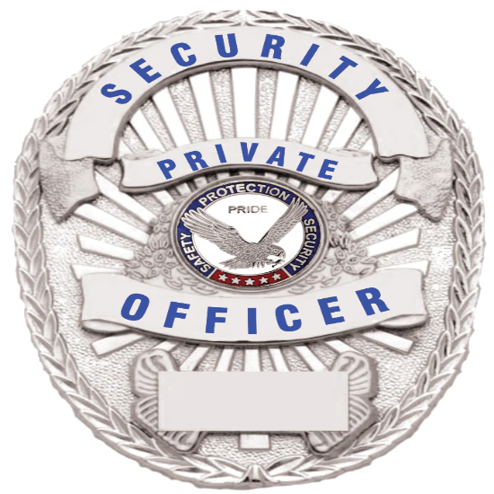 First Class Security Private Officer Silver Shield Badge