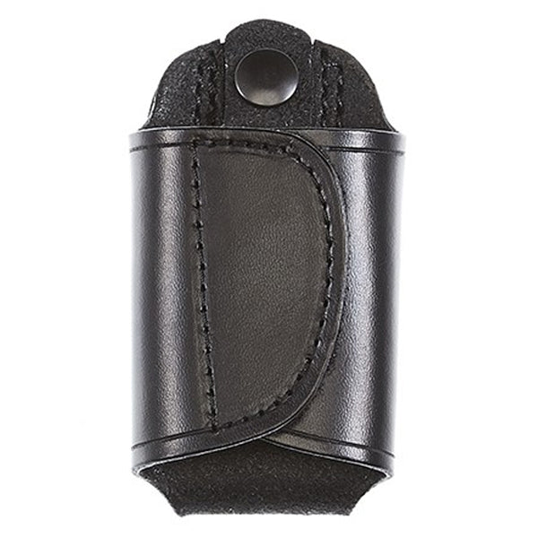 Aker Silent Key Holder Black Plain Leather (Black Snap)