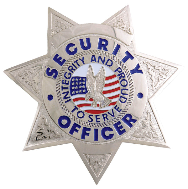 First Class Security Officer Silver 7-Point Star Badge