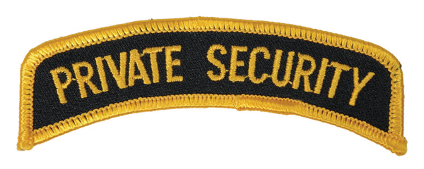 PRIVATE SECURITY OFFICER Shoulder Patch, Gold Border, 3-3/4x4-1/2