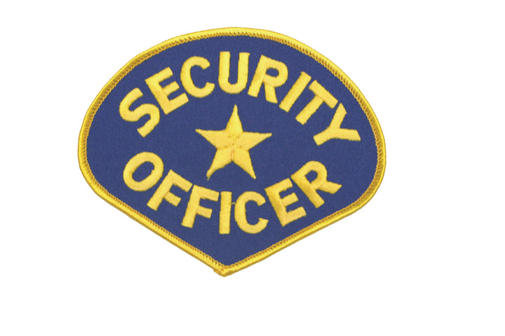 2 Pack – Security Officer Guard Badge Patch Embroidered, Oval Gold