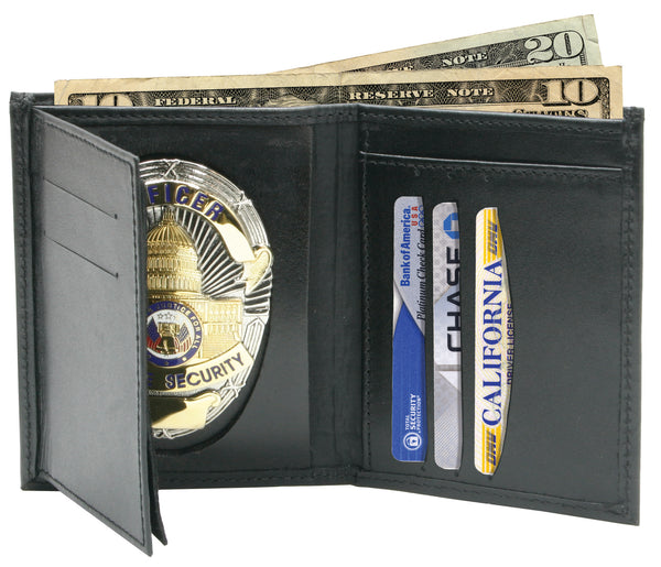 Leather Wallet & Shield Badge-ID Holder