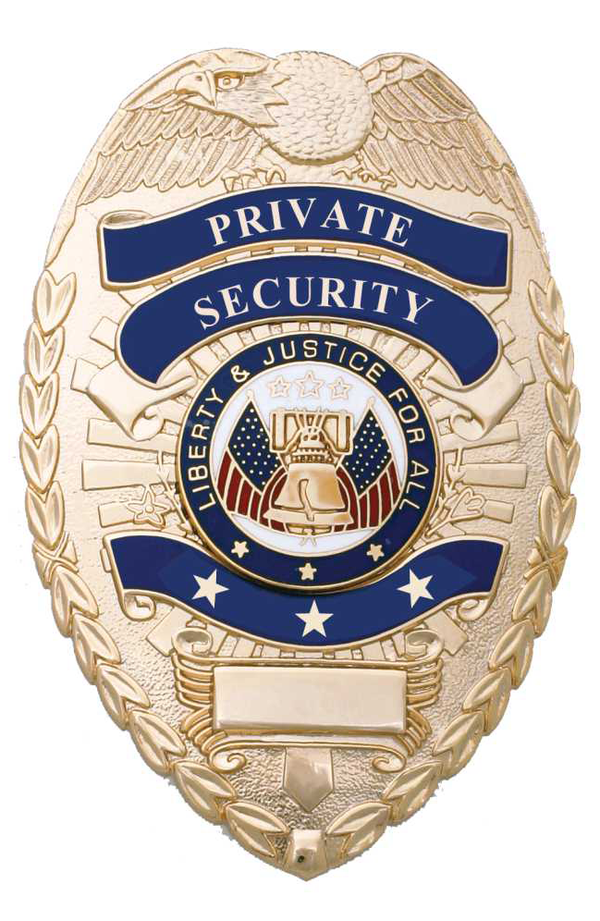 First Class Private Security Gold Shield Badge