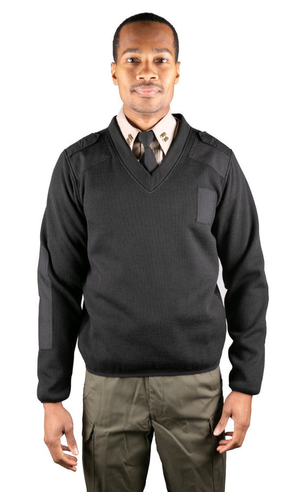 Unisex V-Neck Fleece-Lined Commando Sweater