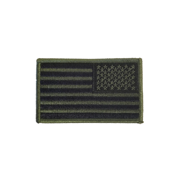 Subdued Green Reverse US Flag Emblem