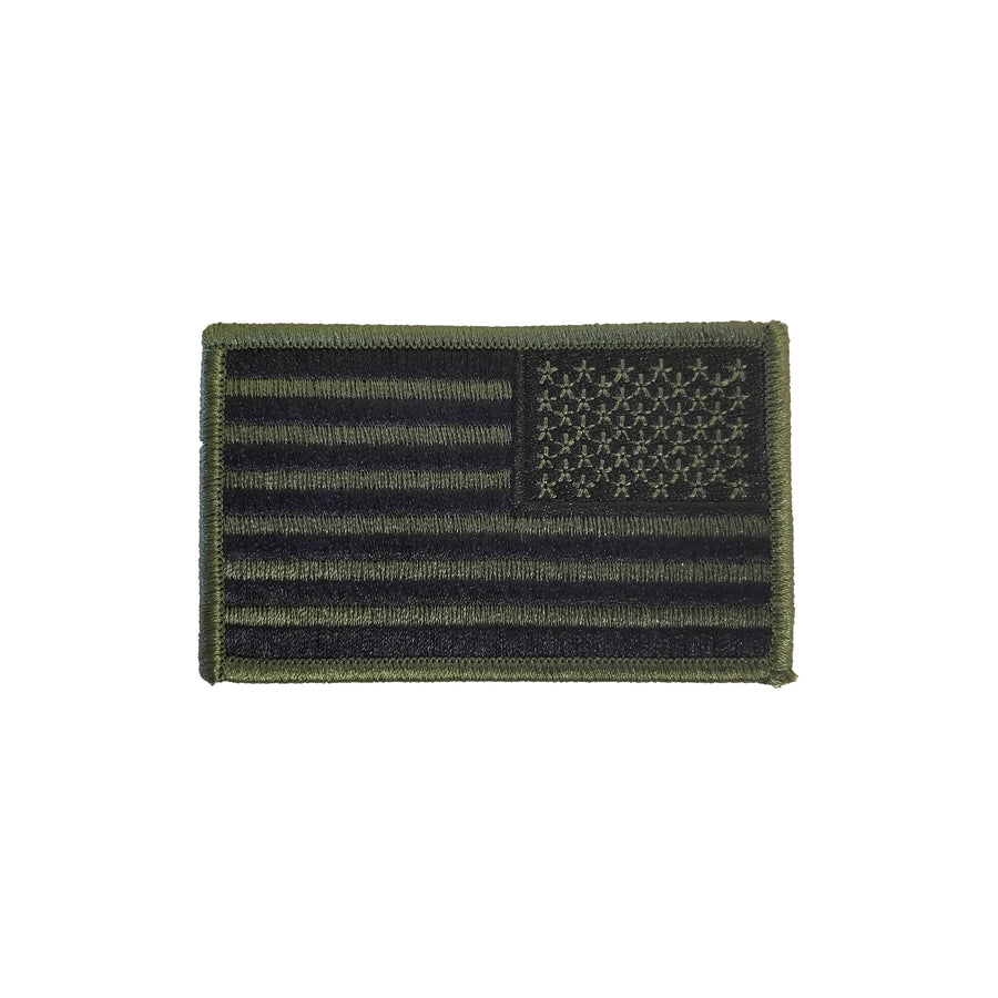 Subdued Green Reverse US Flag Emblem
