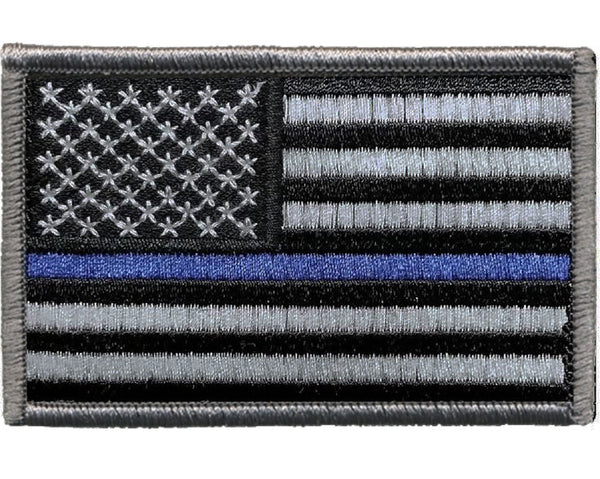 U.S. Flag Patch - Left Shoulder (Thin Blue Line)