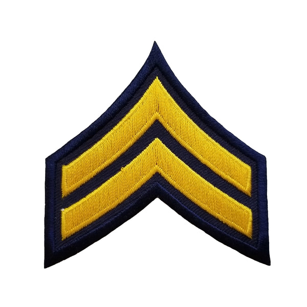 Corporal Chevron Emblem (Gold on Navy Blue)