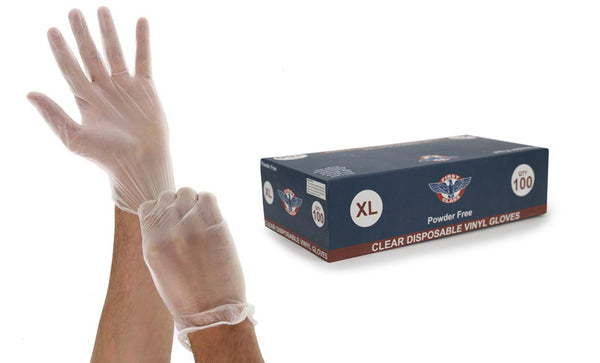 First Class Clear Disposable Vinyl Gloves (100 Pack)