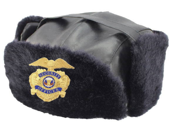 Faux Fur Winter Uniform Cap with Badge