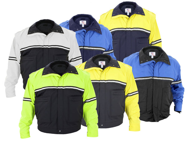 Water Proof Zip-Off Sleeve Bike Patrol Jacket with Removable Liner