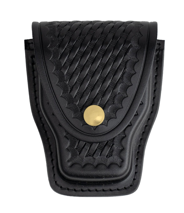 Ryno Gear Leather Basket Weave Handcuff Holder with Brass Snap