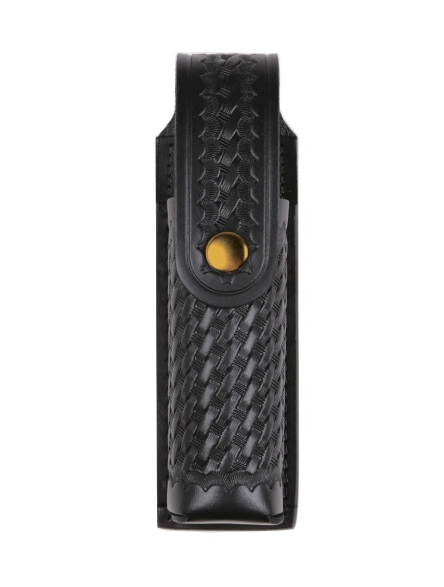 Basket Weave Leather Large Pepper Spray Holder Security Uniform