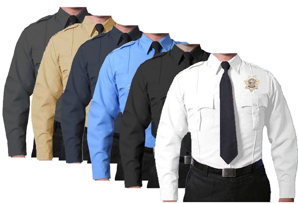 First Class 100% Polyester Long Sleeve Zippered Uniform Shirts