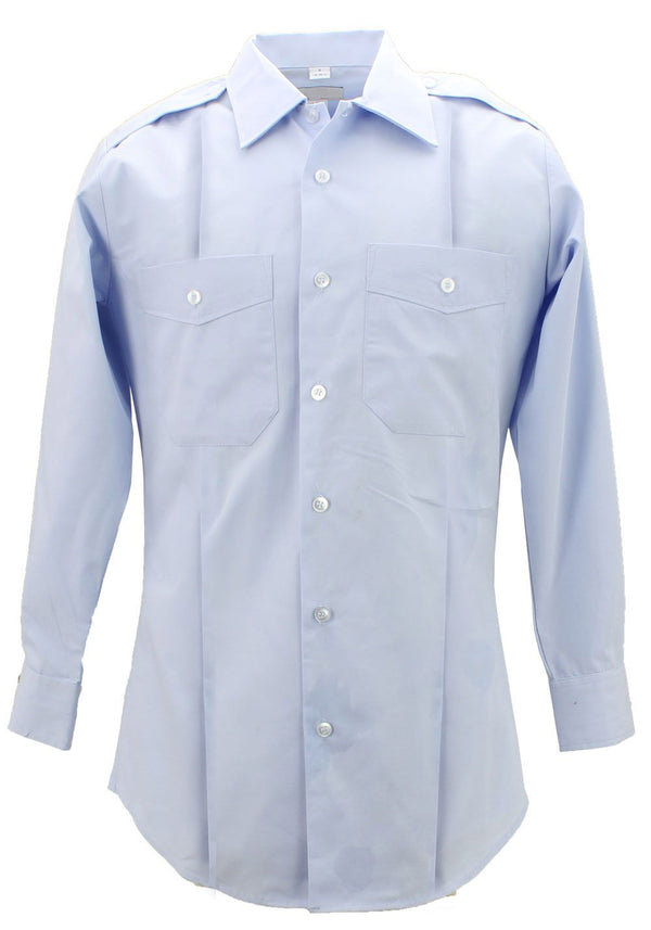 Sinatra Uniform Poly Cotton Long Sleeve Transit Shirt - Light Blue