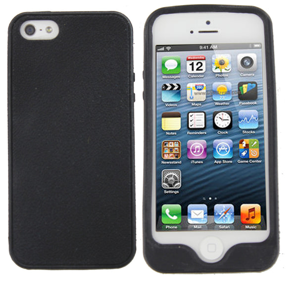 iPhone 5-5s Silicone Soft Skin Case Cover (Black)