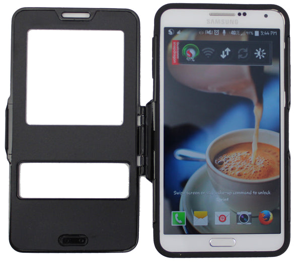 Flip Case for Galaxy Note 3 Glossy Case (Black)