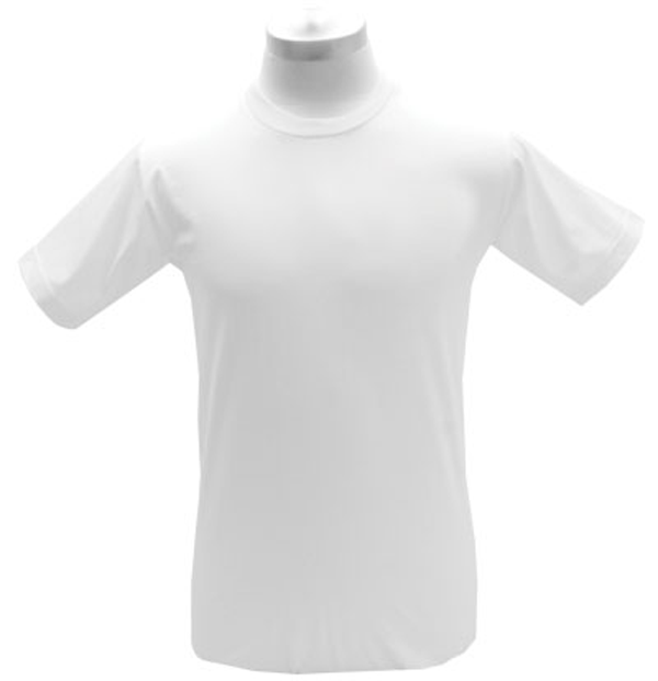 Polycotton White-Black Plain Short Sleeve T-Shirt